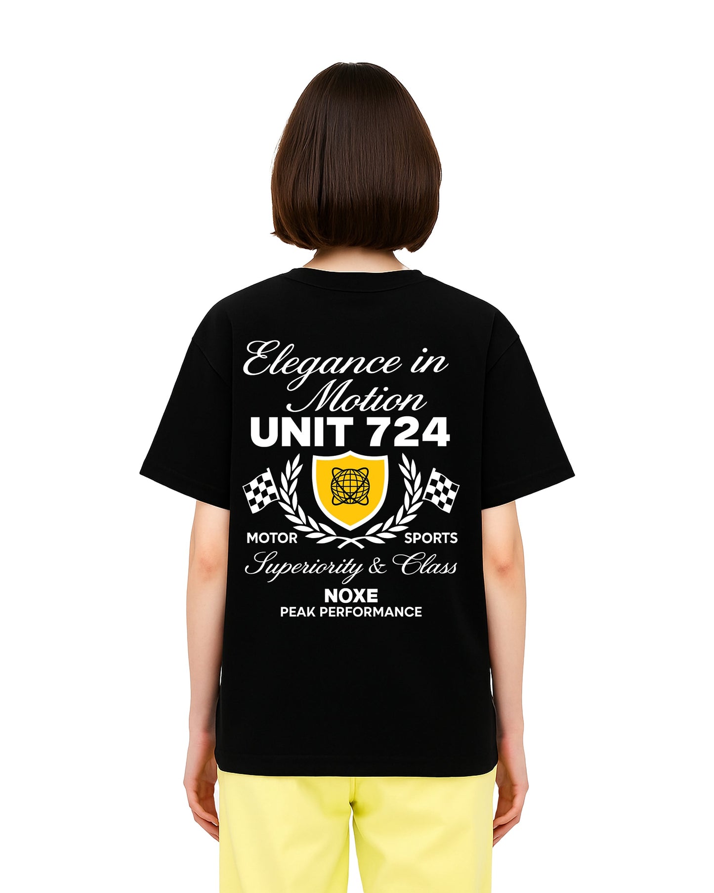 racing elegance loose fit pamuklu unisex t-shirt mağazam