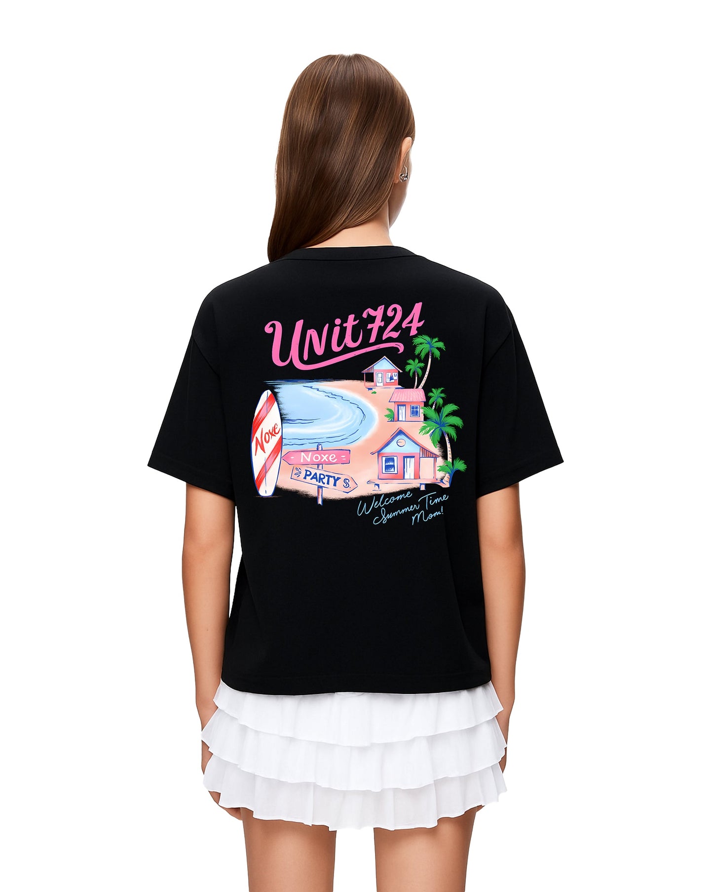 coastal vibes loose fit pamuklu unisex t-shirt mağazam