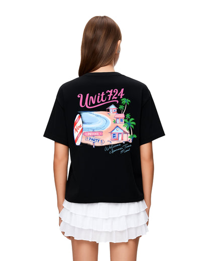 Coastal Vibes Loose Fit Pamuklu Unisex T-Shirt Mağazam