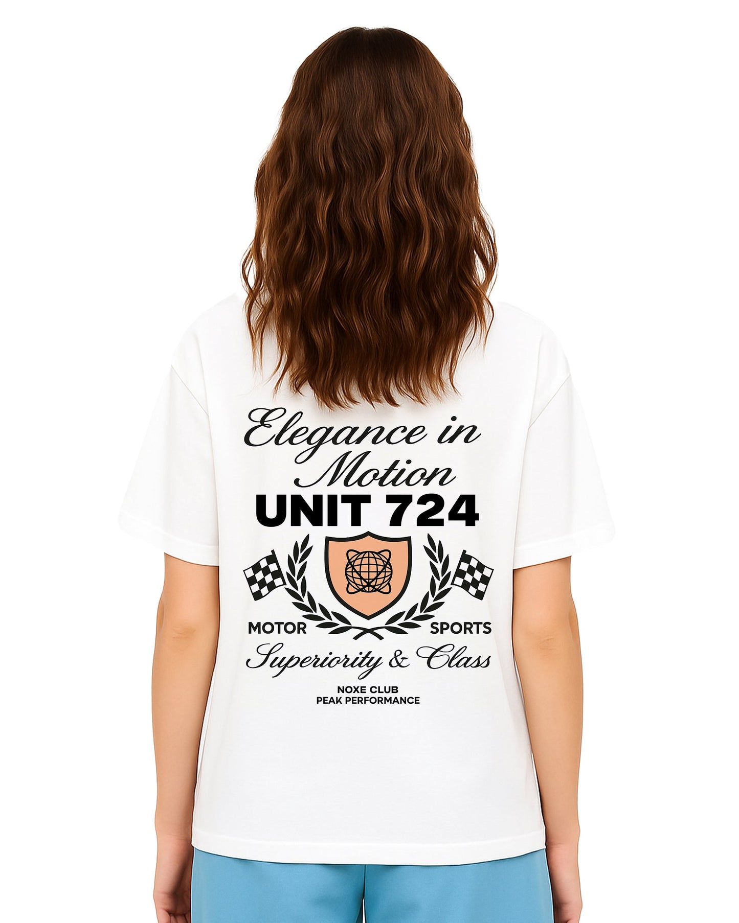 racing elegance loose fit pamuklu unisex t-shirt mağazam