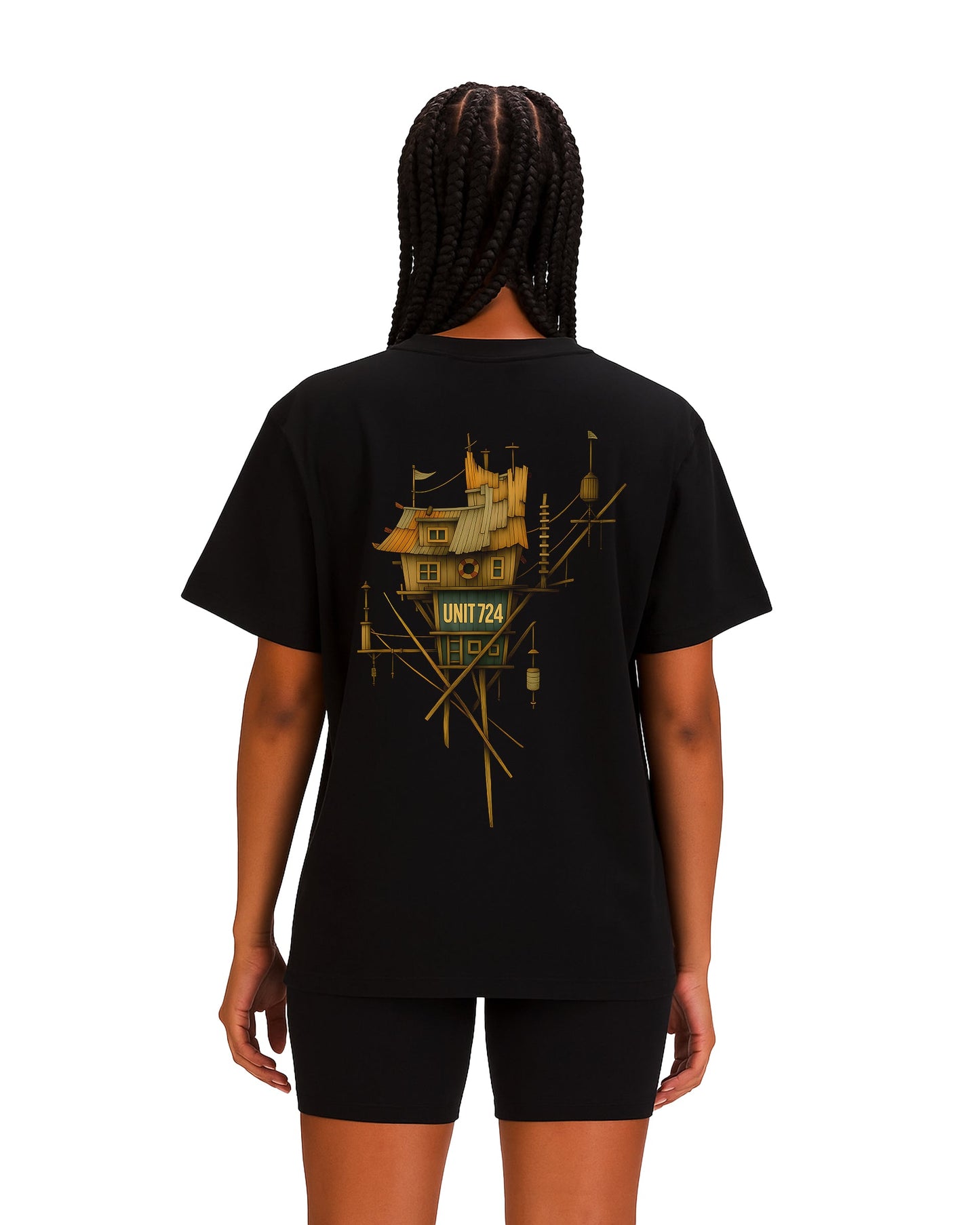 silent shelter loose fit pamuklu unisex t-shirt mağazam